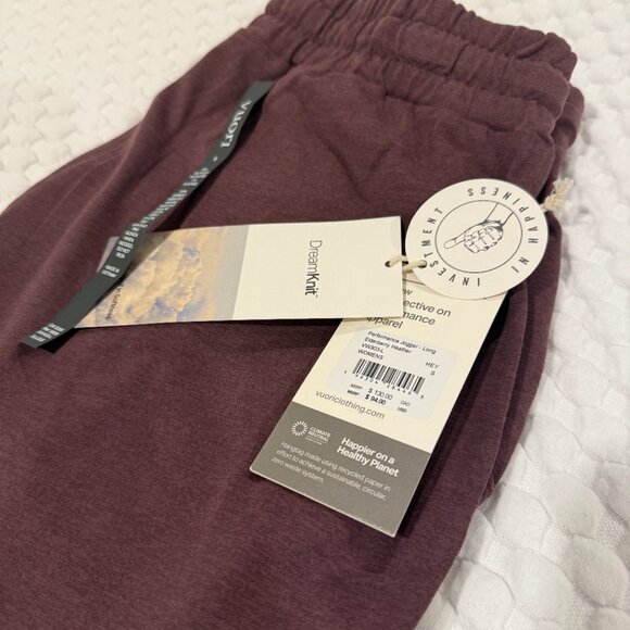 Vuori Performance Jogger Women's DreamKnit Joggers Elderberry Heather S Long NWT - Picture 4 of 4